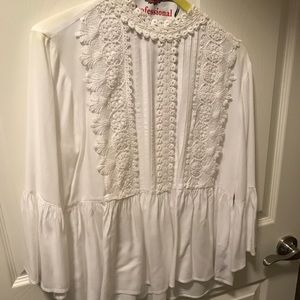 Zara white Blouse worn once!